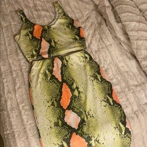 Neon Snakeskin Matching Set